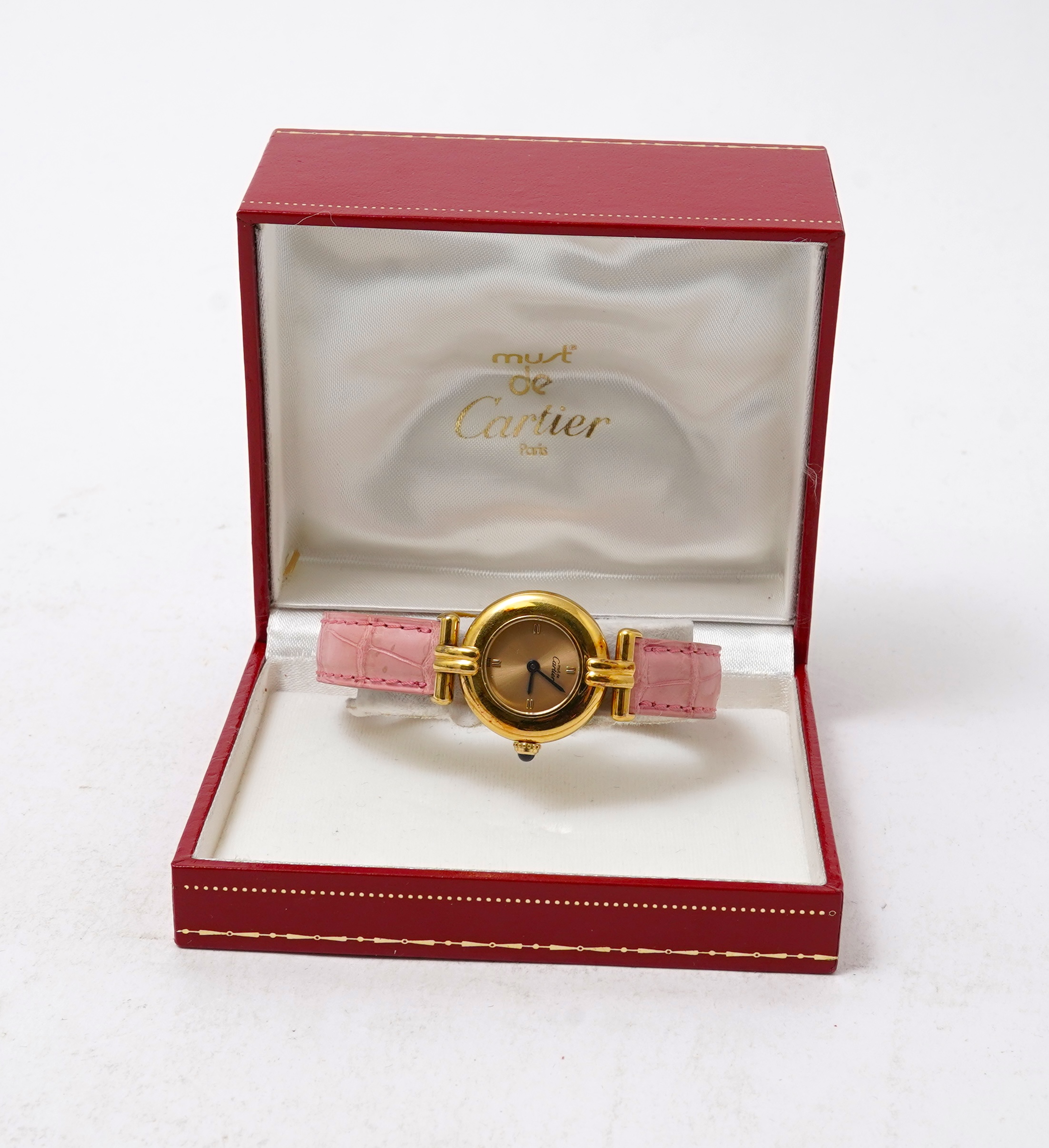 Cartier, a lady's silver gilt 'Must de Cartier Colisée' wristwatch, ref. 590002